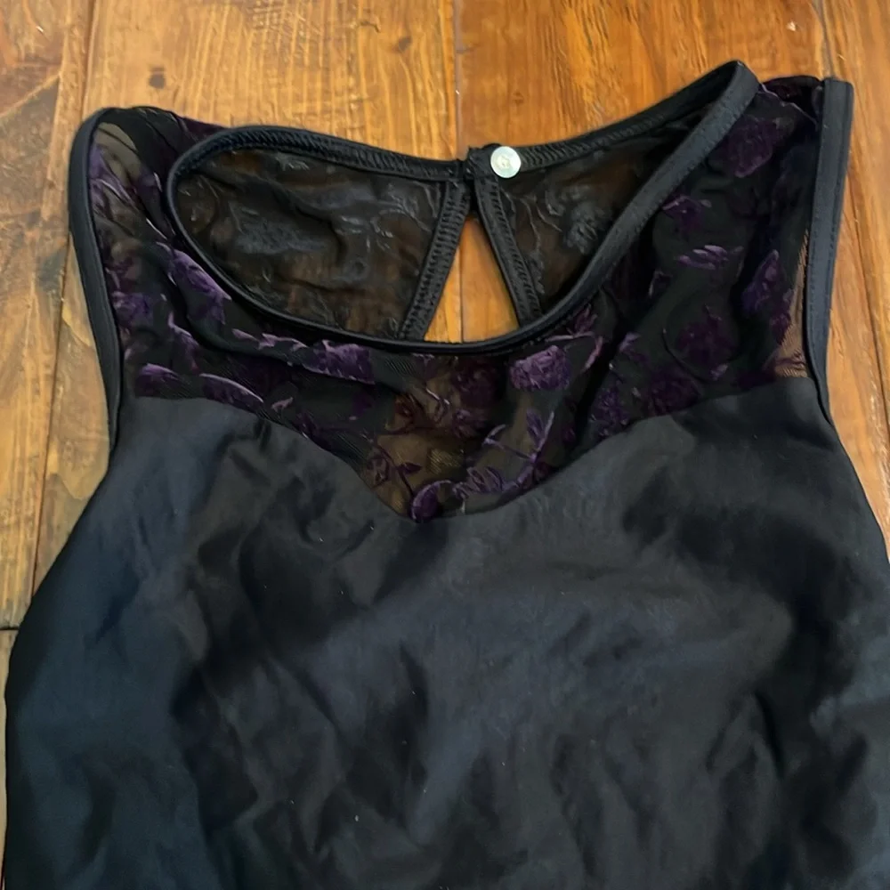 Girls Black Dance Dress with Sheer Yoke - Brand Not Visible